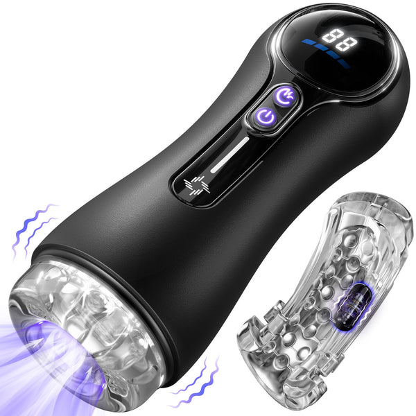 Fortschrittlicher 2-in-1-Masturbator für Männer mit 9 Vibrations- & 4 Saugmodi