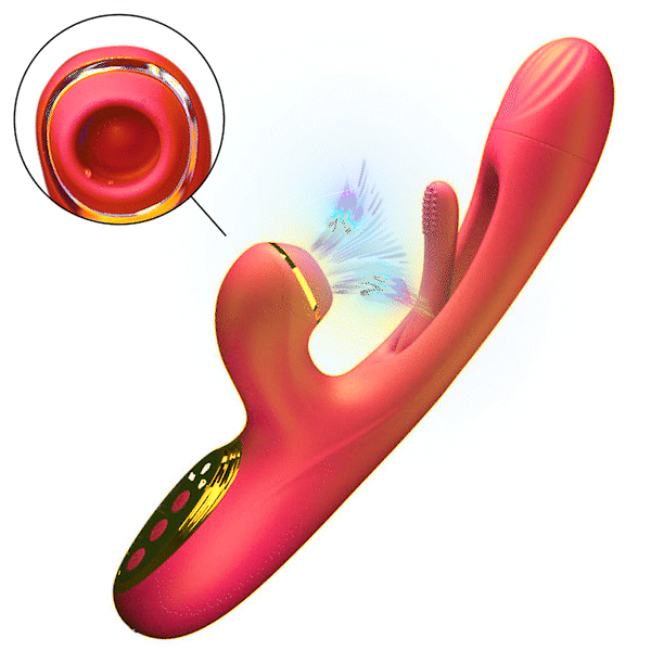 G-Punkt-Vibrator mit Flapping, Klitoris-Sauger und Vibration