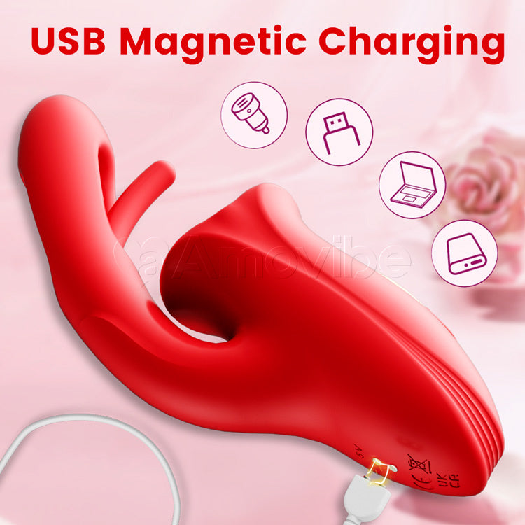 G Punkt Flapping Vibrator mit Kussfunktion & vibrierender Zunge