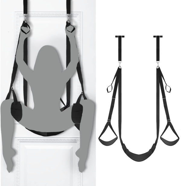 SEXY SLAVE Tür-Sexschaukel mit Sitz – Verstellbare Bondage-Schlinge für Paare