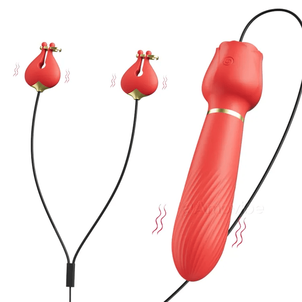 Rose Klitorisvibrator mit Vibrations und Nippelmodus