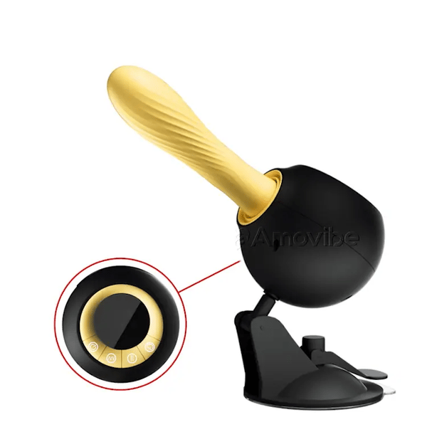 Stoßende, vibrierende Sexmaschine mit Wärmefunktion und Fernbedienung