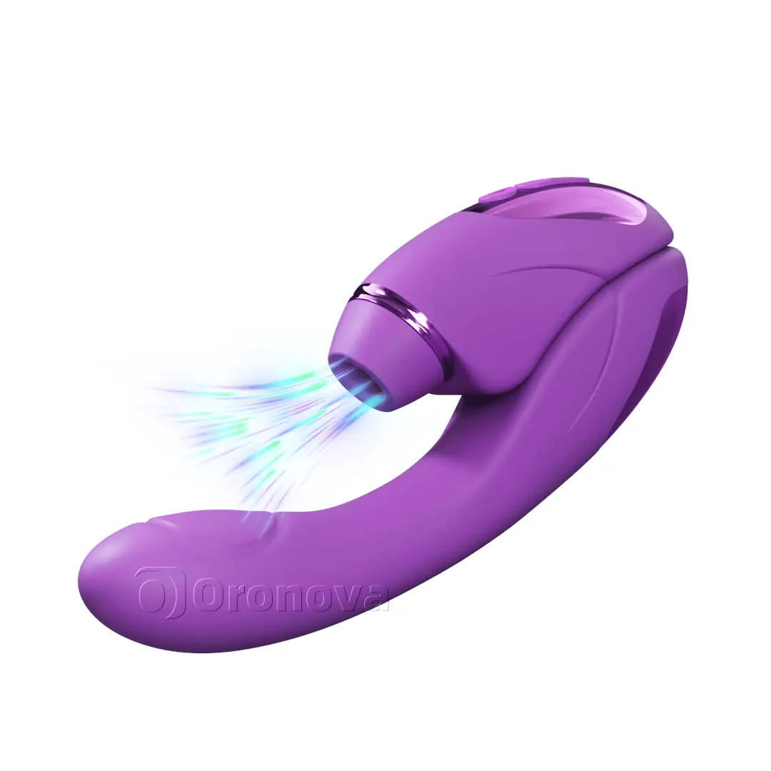 2-in-1 Vibrator mit 10 Vibrationsmodi, 10 Klopfmodi und 4 austauschbaren Aufsätzen