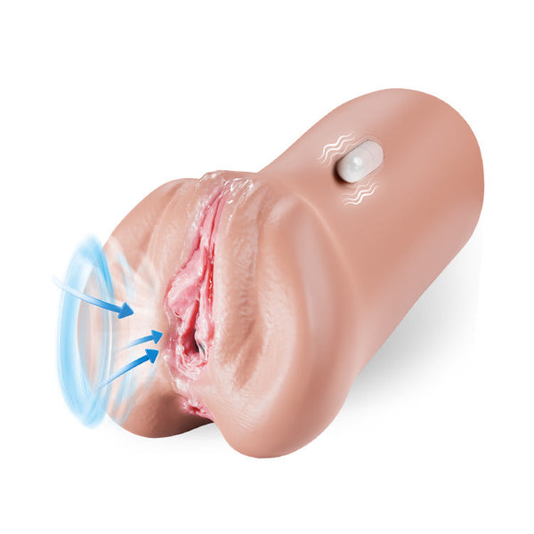 Lebensechter Masturbator in Fleischfarbe mit Vibration und Saugfunktion