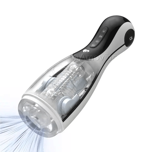 männlicher Masturbator mit Saug, Quetschmustern und Vibrationen