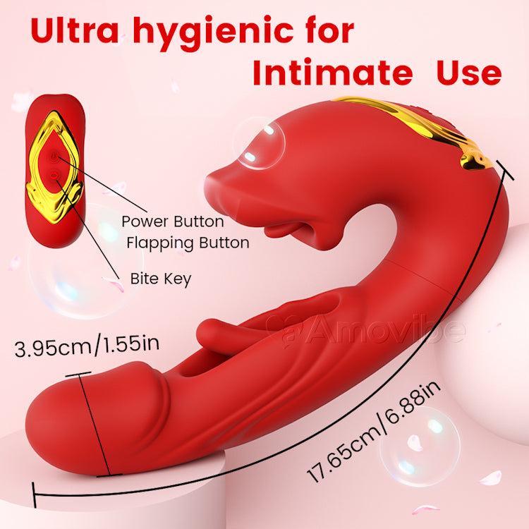 Flatternder Klitoris Vibrator mit Kussmund & Vibration