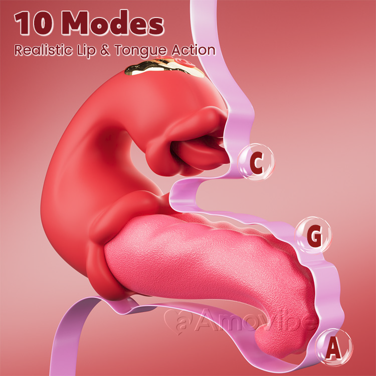 Dual Rosen Stopf G Punkt Vibrator mit Zungenlecken & Vibration