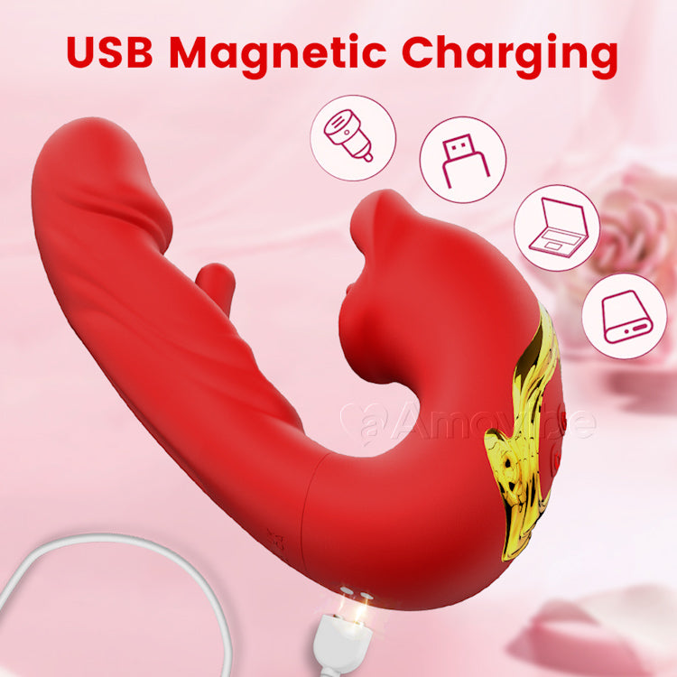 Flatternder Klitoris Vibrator mit Kussmund & Vibration