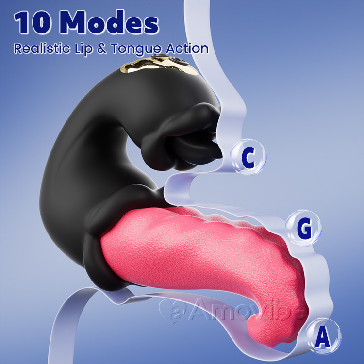 Stoßender und leckender G-Punkt-Vibrator mit Dual-Rosen-Design
