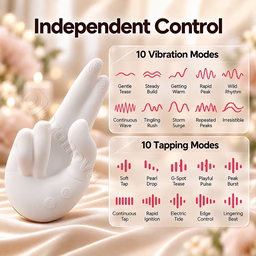 Handförmiger Wärmevibrator – 10 Vibrationsmodi, 10 Klopfmuster & doppelte Fingerstimulation
