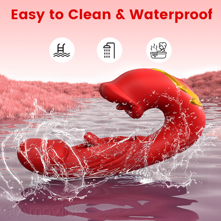 Flatternder Klitoris Vibrator mit Kussmund & Vibration