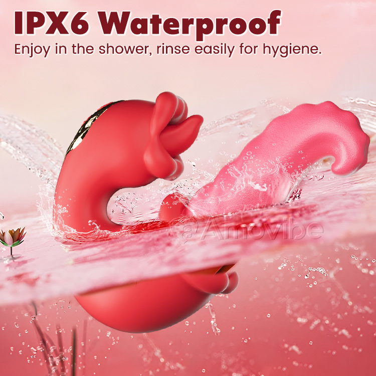 Dual Rosen Stopf G Punkt Vibrator mit Zungenlecken & Vibration