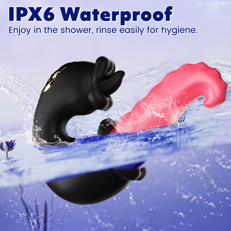 Stoßender und leckender G-Punkt-Vibrator mit Dual-Rosen-Design