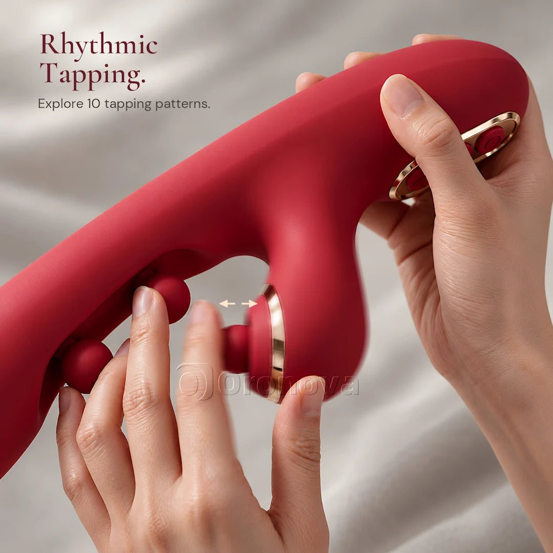3-in-1 Vibrationsstab mit Doppelkugel-Kneiffunktion und rhythmischem Klopfen | 3 Funktionen, separat steuerbar