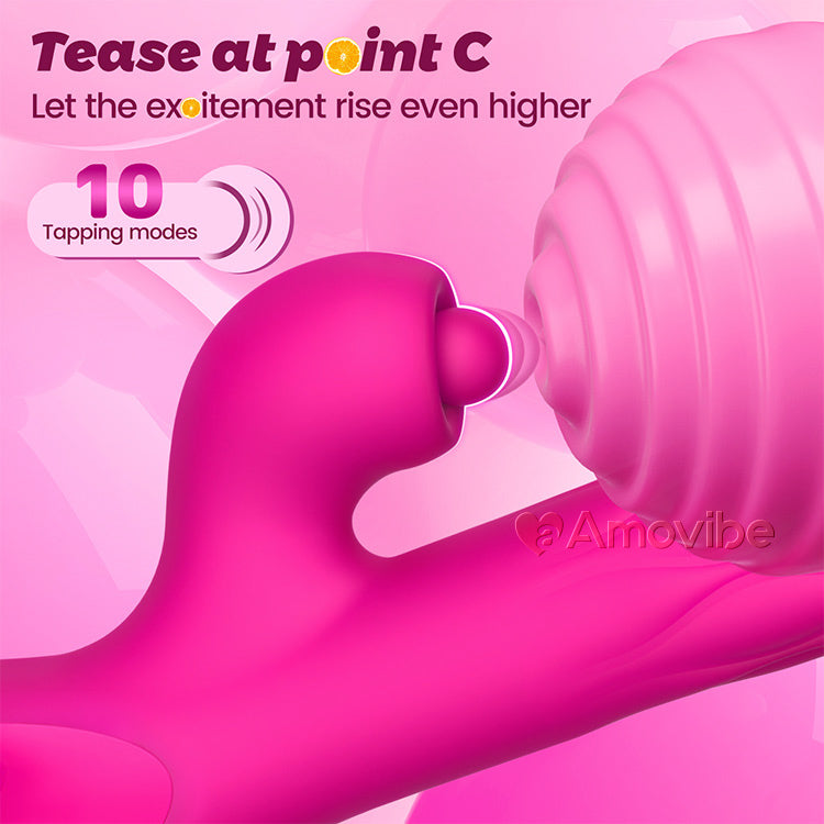 3-in-1-Vibrator für G-Punkt und Klitoris mit Klopf- und Expansionsbewegung