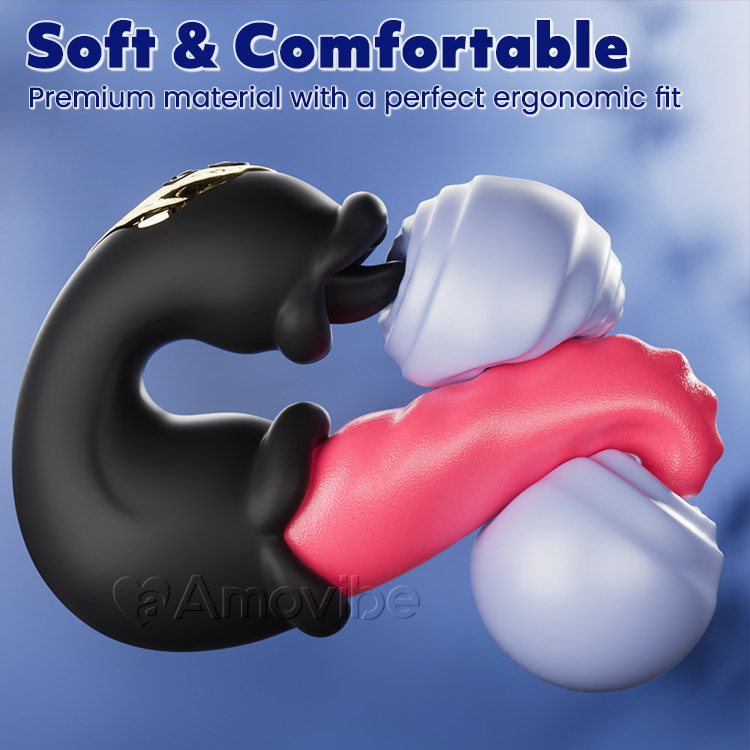Stoßender und leckender G-Punkt-Vibrator mit Dual-Rosen-Design