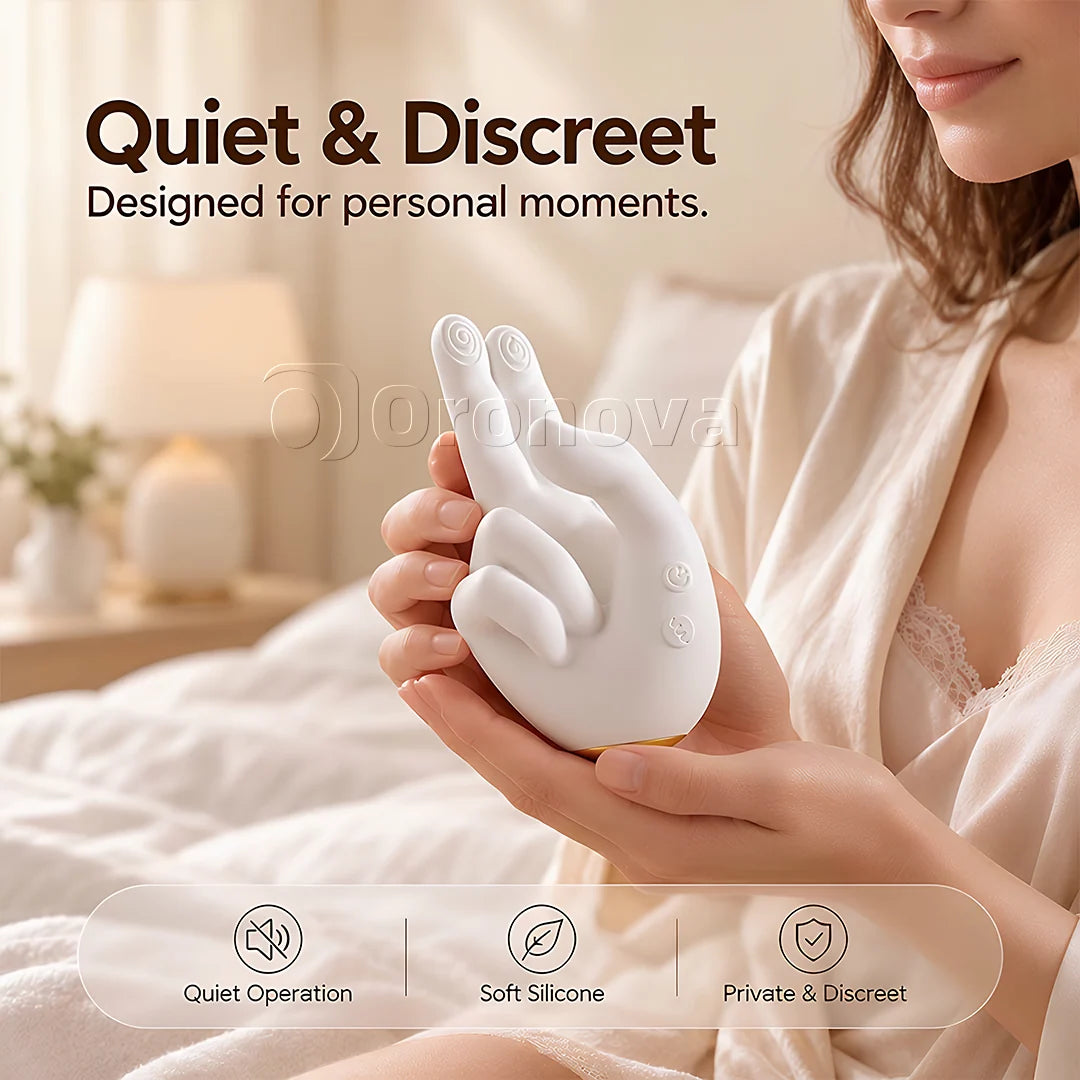 Handförmiger Wärmevibrator – 10 Vibrationsmodi, 10 Klopfmuster & doppelte Fingerstimulation