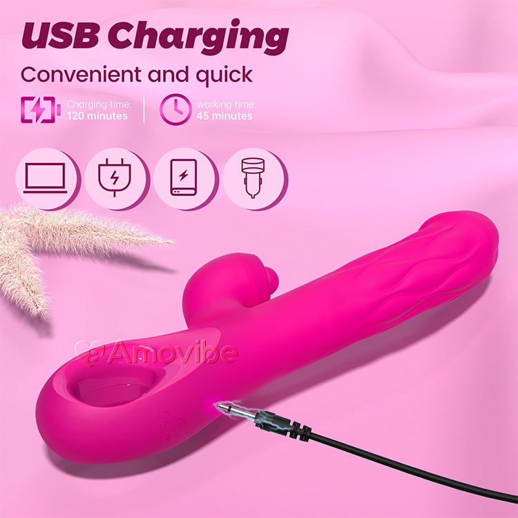 3-in-1-Vibrator für G-Punkt und Klitoris mit Klopf- und Expansionsbewegung