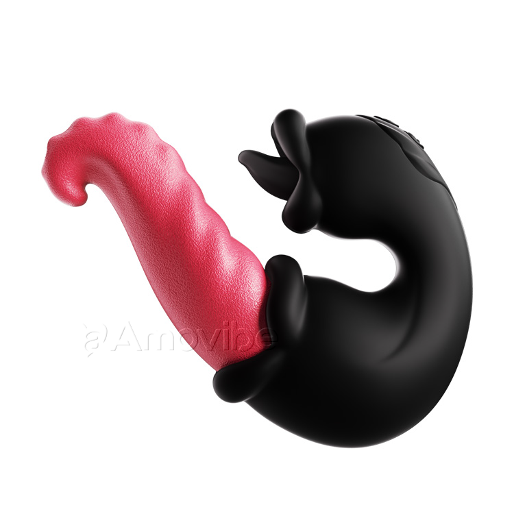 Stoßender und leckender G-Punkt-Vibrator mit Dual-Rosen-Design