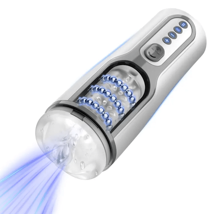 Rhexia - 10 Stoßen Masturbator mit 360° drehbare Massageperlen und Realistischer Vaginalmund