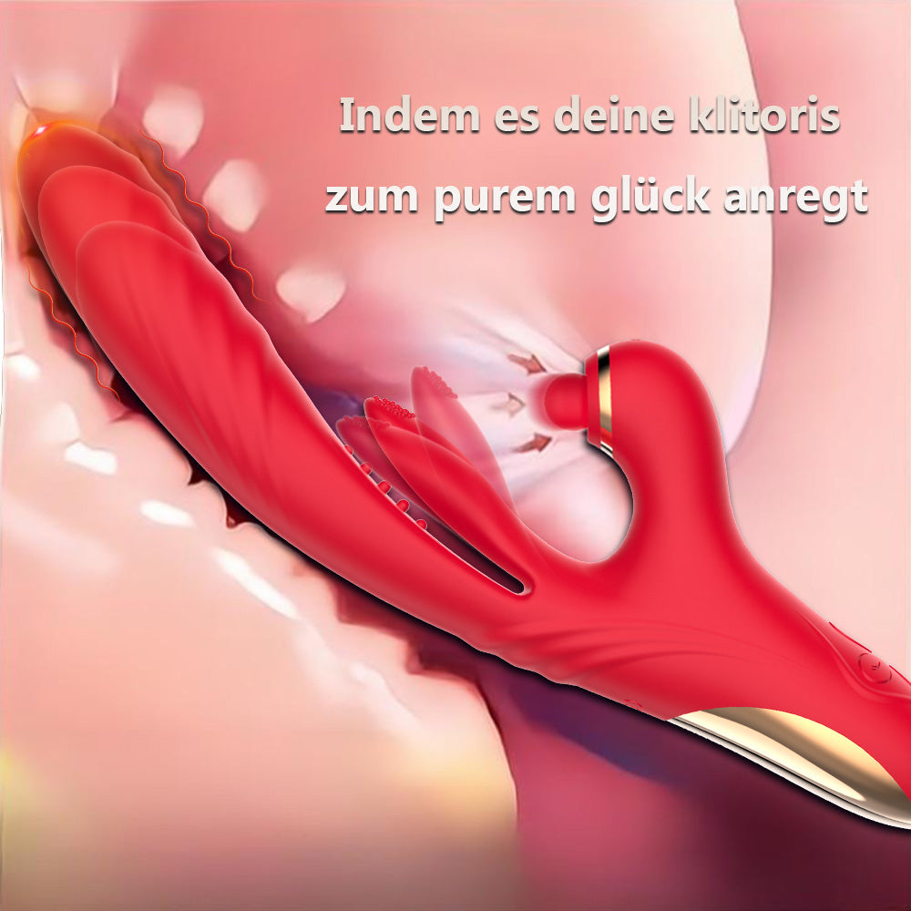 4 IN 1 Schubvibrator mit Lecken, Vibration,  und Klitorisklopfen