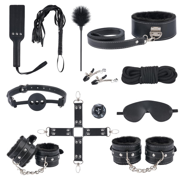 BDSM-Bondage-Set – 12-teiliges Fessel-Set für erotische Rollenspiele und Kontrolle