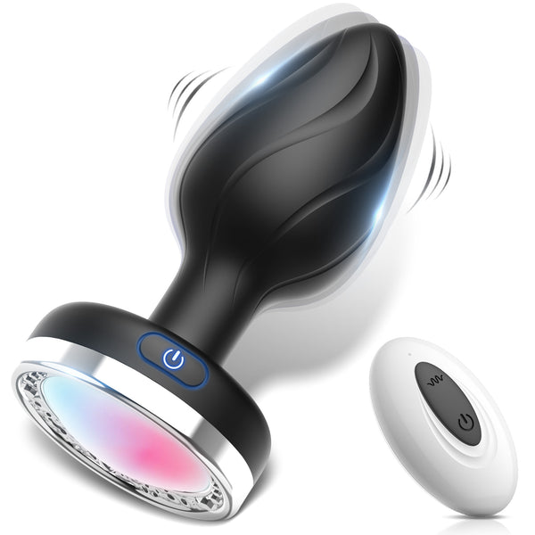 Ingrid - 10 Vibrationsmodi Fernbedienung Anal Plug mit LED-Licht