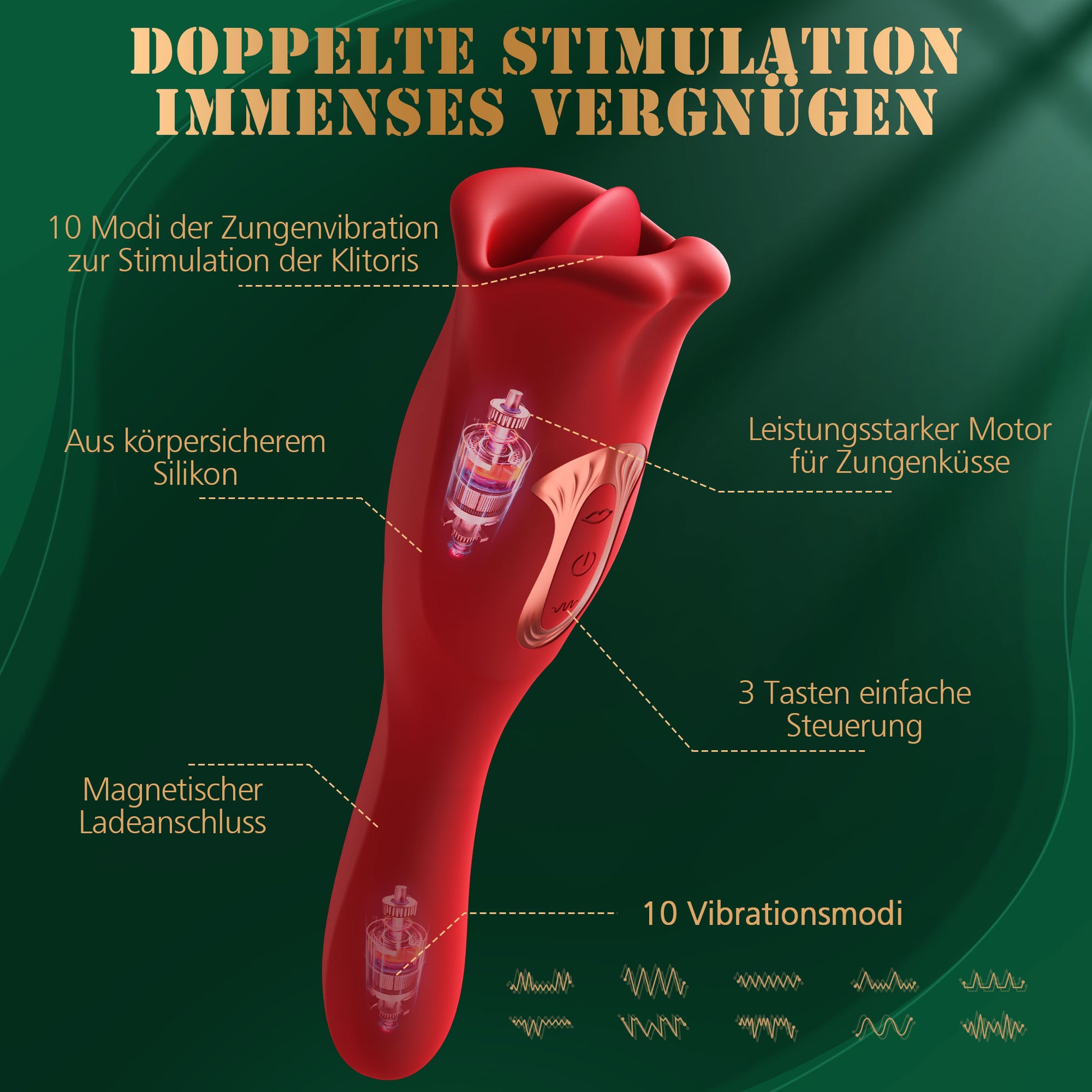  Zungen Sexspielzeug mit Dildo