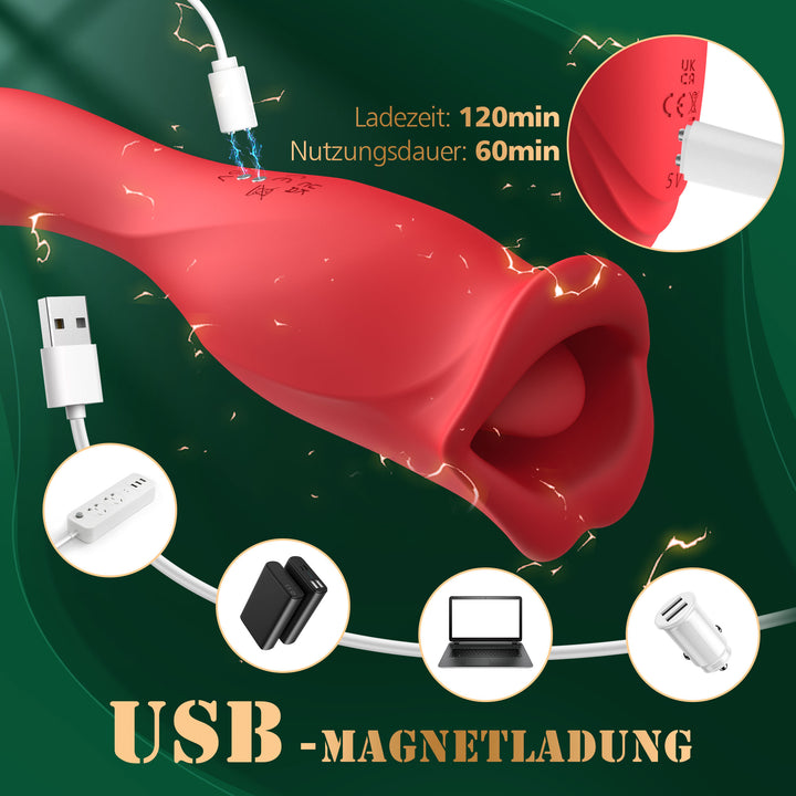 Zungen Sexspielzeug mit Vibrierendem Dildo Amovibe DE Zungen Sexspielzeug mit Vibrierendem Dildo Amovibe DE