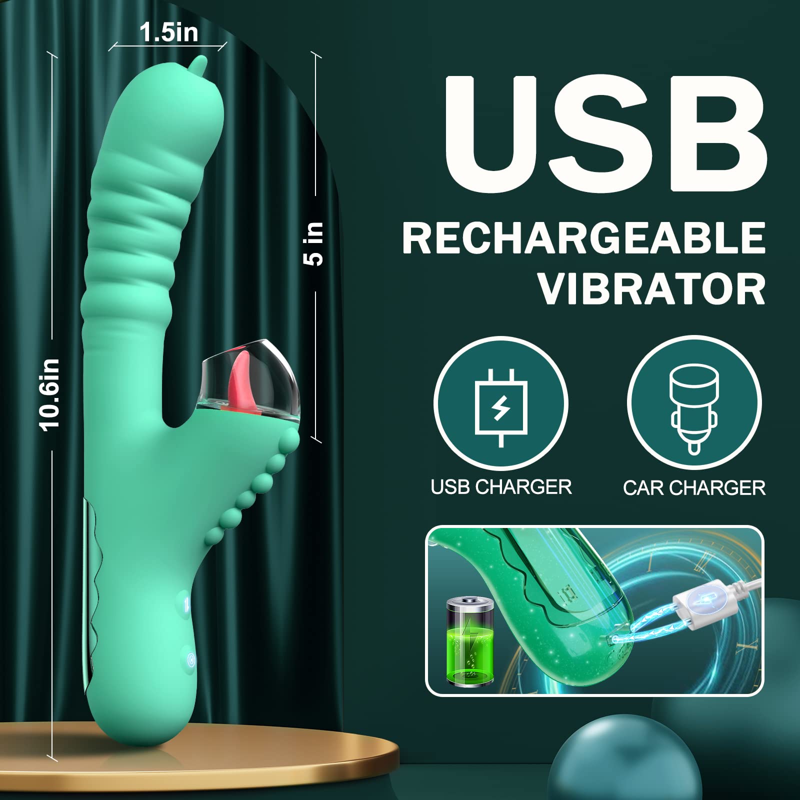 G-Punkt-Vibrator mit Schub- und Saugdesign